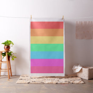 Pastel Rainbow Color Stripes Design  Fabric