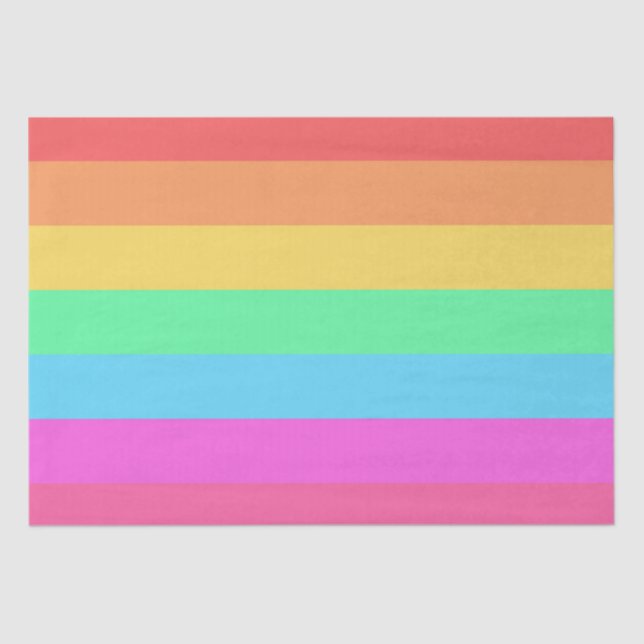 Pastel Rainbow Color Stripes Design  Tissue Paper (Front)