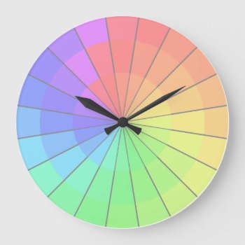 Pastel Rainbow Color Wheel Artists Clock by CricketDiane at Zazzle