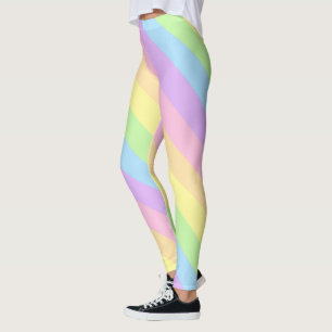 Pastel Rainbow Colored Stripes/Leggins Leggings