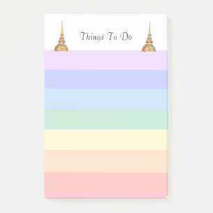 Pastel Rainbow Colored Stripes Things To Do Post-it Notes