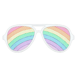Pastel Rainbow Colorful Chic Aviator Sunglasses