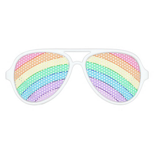 Pastel Rainbow Colorful Chic Aviator Sunglasses