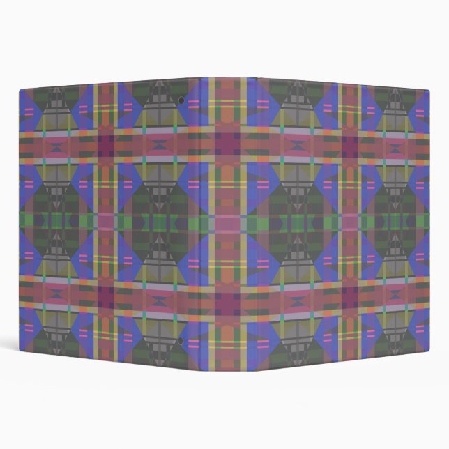 Pastel Rainbow Colorful Geometric 3 Ring Binder (Background)