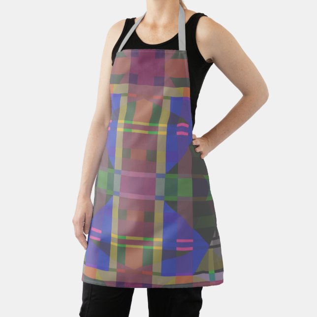 Pastel Rainbow Colorful Geometric Apron (Insitu)