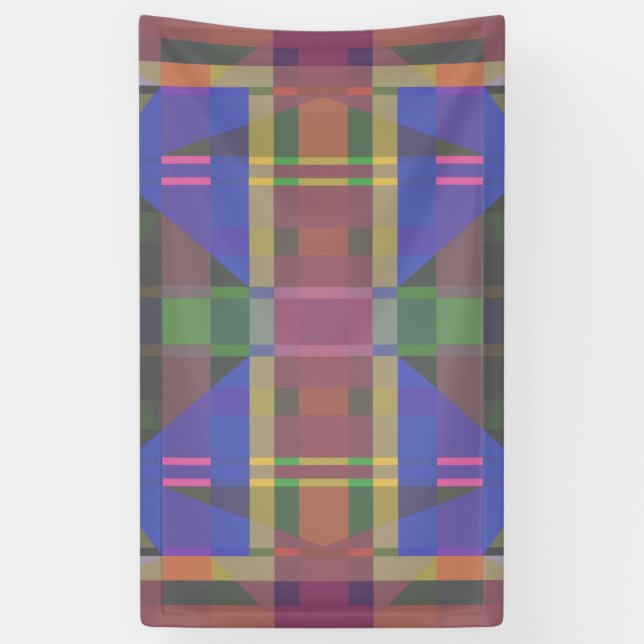 Pastel Rainbow Colorful Geometric Banner (Vertical)