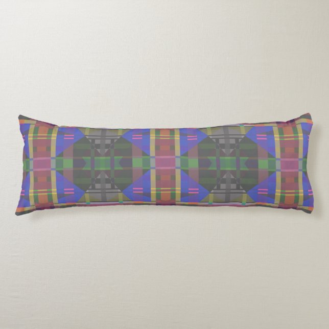 Pastel Rainbow Colorful Geometric Body Pillow (Front)