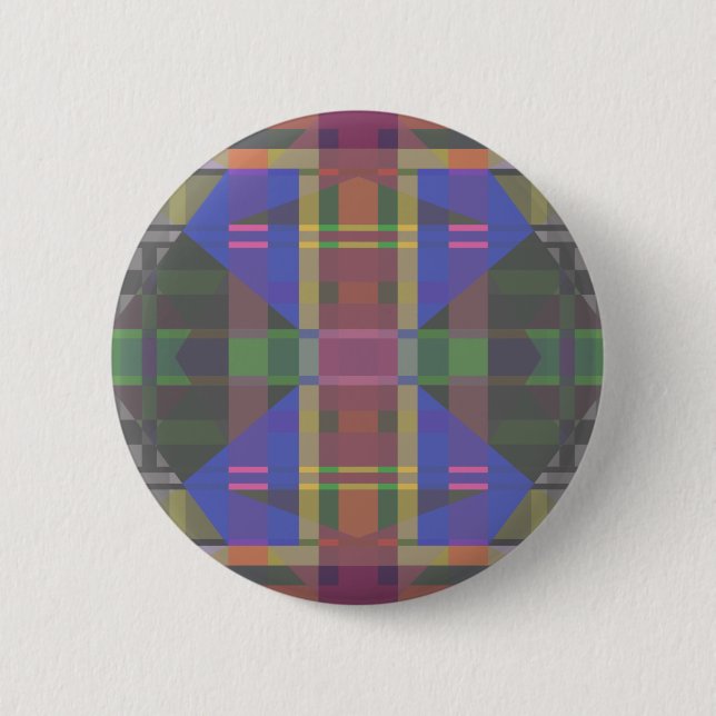 Pastel Rainbow Colorful Geometric Button (Front)