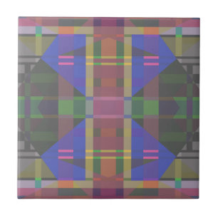 Pastel Rainbow Colorful Geometric Ceramic Tile