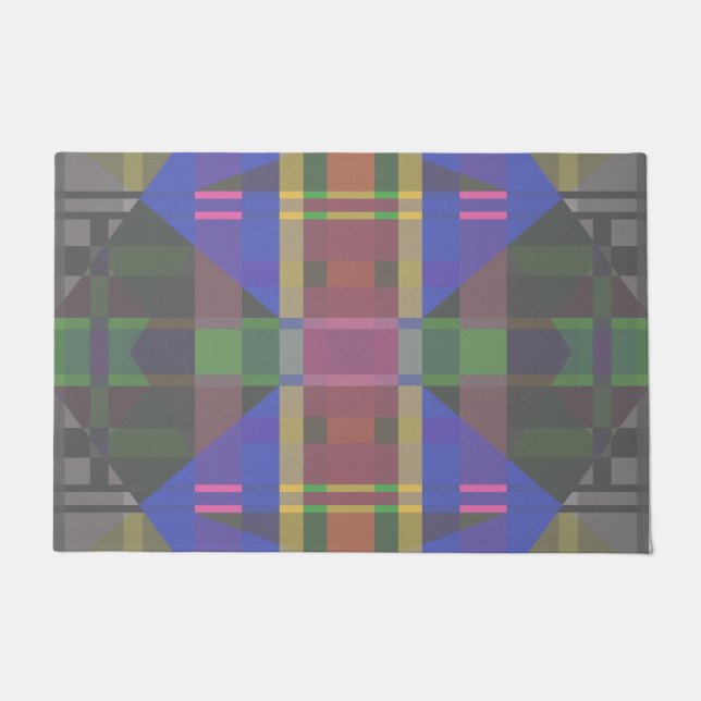 Pastel Rainbow Colorful Geometric Doormat (Front)