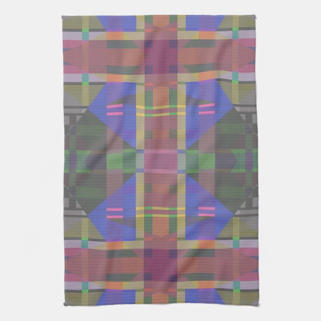 Pastel Rainbow Colorful Geometric Kitchen Towel (Vertical)