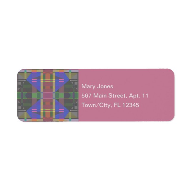 Pastel Rainbow Colorful Geometric Label (Front)