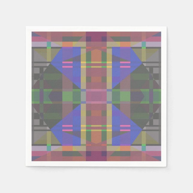Pastel Rainbow Colorful Geometric Napkins (Front)