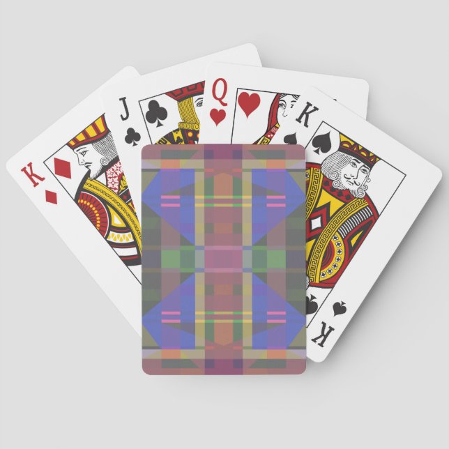 Pastel Rainbow Colorful Geometric Poker Cards (Back)