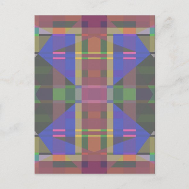 Pastel Rainbow Colorful Geometric Postcard (Front)
