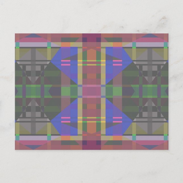 Pastel Rainbow Colorful Geometric Postcard (Front)