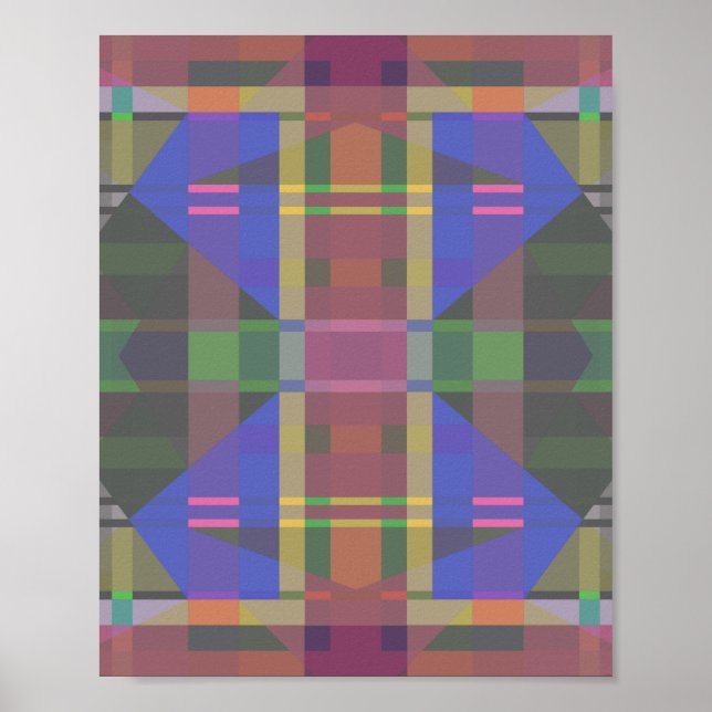 Pastel Rainbow Colorful Geometric Poster (Front)