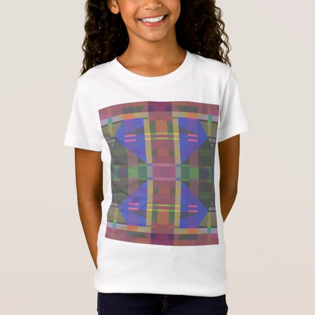 Pastel Rainbow Colorful Geometric T-Shirt (Front)