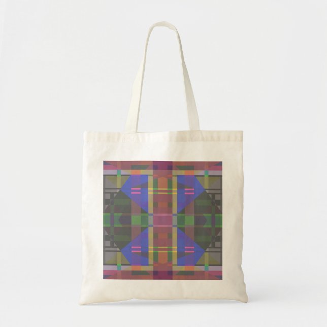 Pastel Rainbow Colorful Geometric Tote Bag (Front)