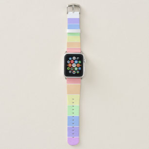 Pastel Rainbow Colorful Stripes Apple Watch Band