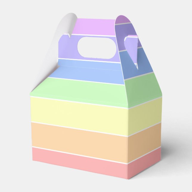 Pastel Rainbow Colorful Stripes  Favor Boxes (Front Side)
