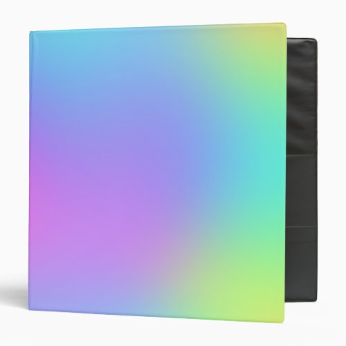 Pastel Rainbow Colors Abstract Blur Gradient Ombre 3 Ring Binder