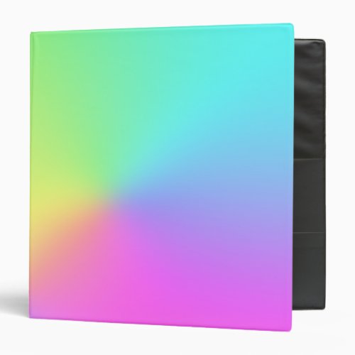 Pastel Rainbow Colors Abstract Blur Gradient Ombre 3 Ring Binder