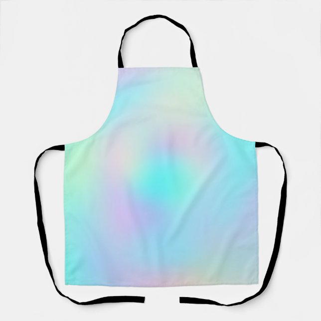 Pastel Rainbow Colors Abstract Blur Gradient Ombre Apron (Front)