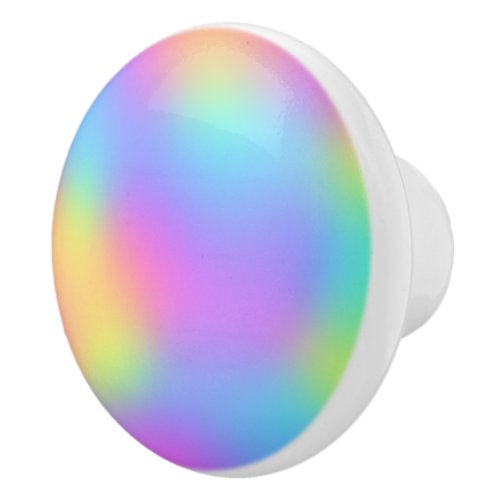 Pastel Rainbow Colors Abstract Blur Gradient Ombre Ceramic Knob