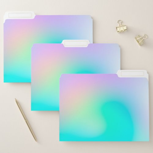 Pastel Rainbow Colors Abstract Blur Gradient Ombre File Folder