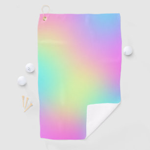 Pastel Rainbow Colors Abstract Blur Gradient Ombre Golf Towel