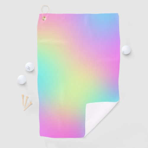 Pastel Rainbow Colors Abstract Blur Gradient Ombre Golf Towel