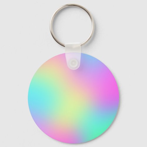 Pastel Rainbow Colors Abstract Blur Gradient Ombre Keychain