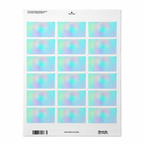 Pastel Rainbow Colors Abstract Blur Gradient Ombre Label