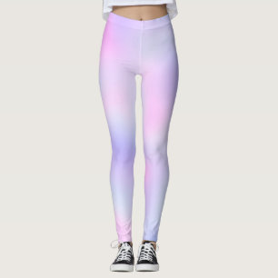Pastel Rainbow Colors Abstract Blur Gradient Ombre Leggings