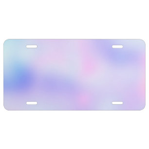 Pastel Rainbow Colors Abstract Blur Gradient Ombre License Plate
