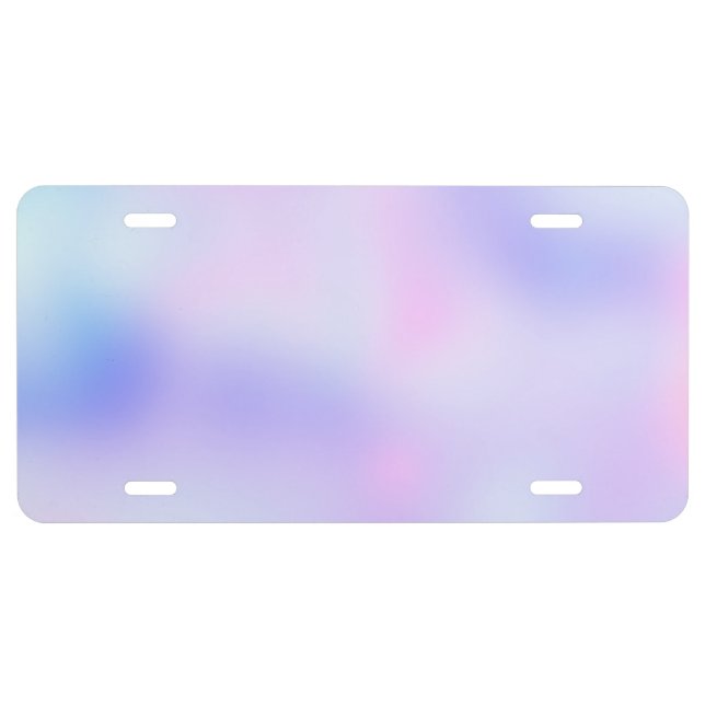Pastel Rainbow Colors Abstract Blur Gradient Ombre License Plate (Front)