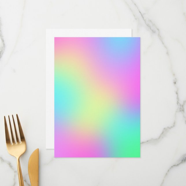 Pastel Rainbow Colors Abstract Blur Gradient Ombre Menu (Front/Back In Situ)