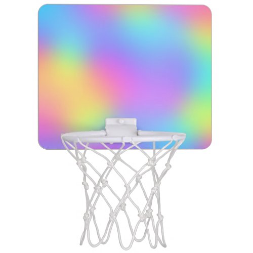 Pastel Rainbow Colors Abstract Blur Gradient Ombre Mini Basketball Hoop