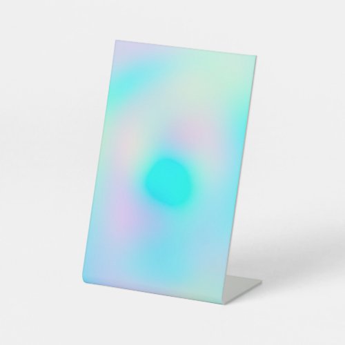 Pastel Rainbow Colors Abstract Blur Gradient Ombre Pedestal Sign