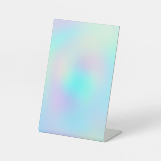 Pastel Rainbow Colors Abstract Blur Gradient Ombre Pedestal Sign (Front)