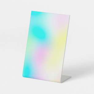 Pastel Rainbow Colors Abstract Blur Gradient Ombre Pedestal Sign