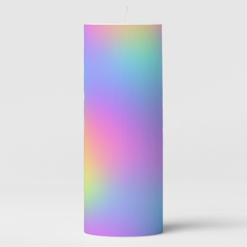 Pastel Rainbow Colors Abstract Blur Gradient Ombre Pillar Candle