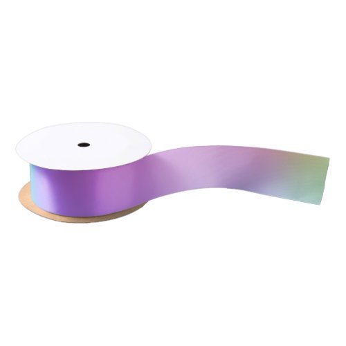 Pastel Rainbow Colors Abstract Blur Gradient Ombre Satin Ribbon