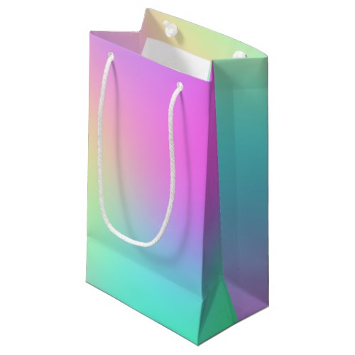 Pastel Rainbow Colors Abstract Blur Gradient Ombre Small Gift Bag