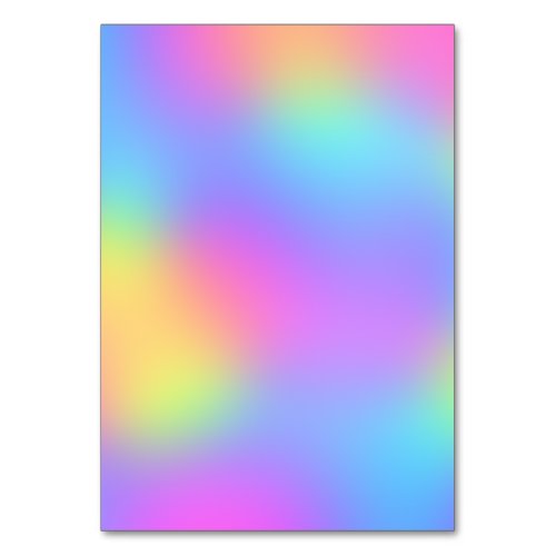 Pastel Rainbow Colors Abstract Blur Gradient Ombre Table Number