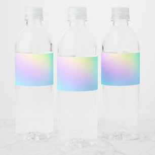 Pastel Rainbow Colors Abstract Blur Gradient Ombre Water Bottle Label