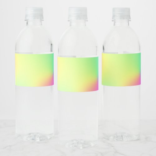 Pastel Rainbow Colors Abstract Blur Gradient Ombre Water Bottle Label