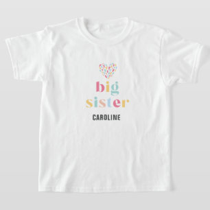 Pastel Rainbow Colors Baby Shower Big Sister T-Shirt