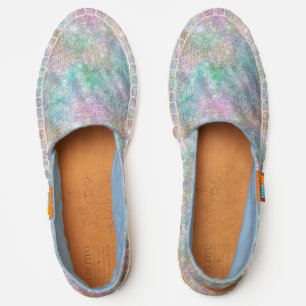 Pastel Rainbow Colors Faux Glitter Espadrilles